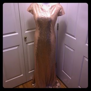 Rose gold formal gown. Custom made. Size 4/6.